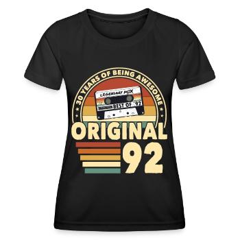 30th birthday born 1992 Original 1992 - Women's Functional T-Shirt - black - Front - AI Model Female 172 light (172cm)