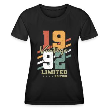 30th birthday vintage 1992 Vintage 1992 - Women's Functional T-Shirt - black - Front - AI Model Female 172 light (172cm)