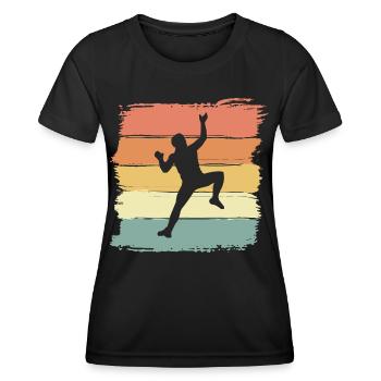 Klettern vintage retro Klettern Legende - Frauen Funktions-T-Shirt - Schwarz - Vorne - AI Model Female 172 light (172cm)