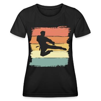 Taekwondo vintage retro Taekwondo Legende - Frauen Funktions-T-Shirt - Schwarz - Vorne - AI Model Female 172 light (172cm)