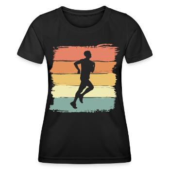 Running retro running vintage - Women's Functional T-Shirt - black - Front - AI Model Female 172 light (172cm)