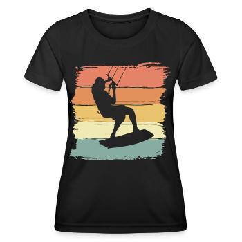 Kitesurfing Retro Vintage Kitesurf Legend - Women's Functional T-Shirt - black - Front - AI Model Female 172 light (172cm)