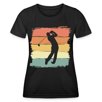 Golf Retro Vintage - Frauen Funktions-T-Shirt - Schwarz - Vorne - AI Model Female 172 light (172cm)