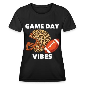 Vibrations du jour du match des joueurs de football américain - T-shirt sport Femme - noir - Devant - AI Model Female 172 light (172cm)