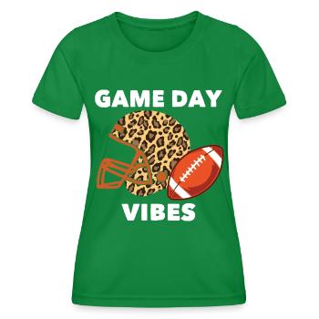 American Football Spieler Game Day Vibes - Frauen Funktions-T-Shirt - Kelly Green - Vorne - AI Model Female 172 dark (172cm)