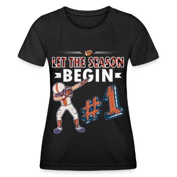 Un joueur de football américain a laissé la saison commencer - T-shirt sport Femme - noir - Devant - AI Model Female 172 light (172cm)