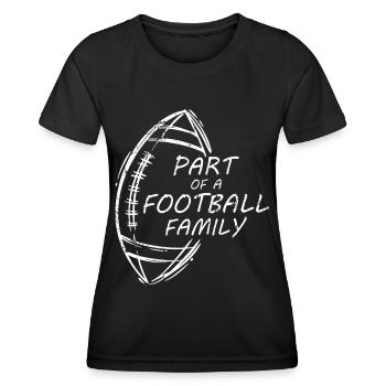 Un joueur de football américain fait partie de la famille du football américain - T-shirt sport Femme - noir - Devant - AI Model Female 172 light (172cm)