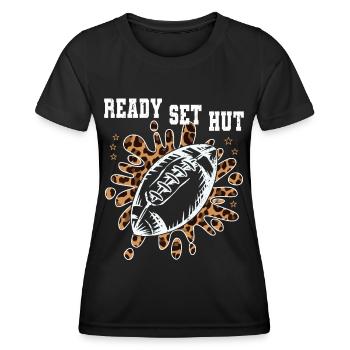 Joueur de football américain Ready Set Hat Athlète - T-shirt sport Femme - noir - Devant - AI Model Female 172 light (172cm)
