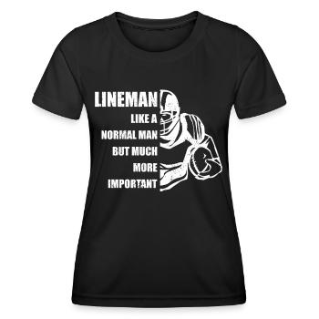 Joueur de football américain Lineman Sportsman Sports - T-shirt sport Femme - noir - Devant - AI Model Female 172 light (172cm)