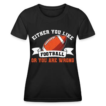 Joueur de football américain soit vous aimez le football - T-shirt sport Femme - noir - Devant - AI Model Female 172 light (172cm)