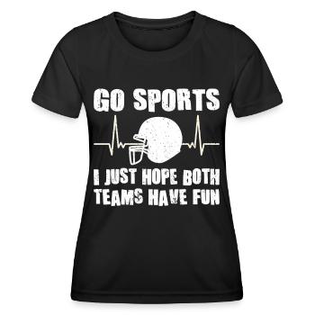 Joueur de football américain Go Sports Fan - T-shirt sport Femme - noir - Devant - AI Model Female 172 light (172cm)