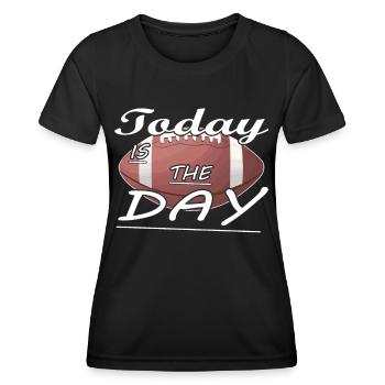 Le joueur de football américain d’aujourd’hui est le sport de jour - T-shirt sport Femme - noir - Devant - AI Model Female 172 light (172cm)