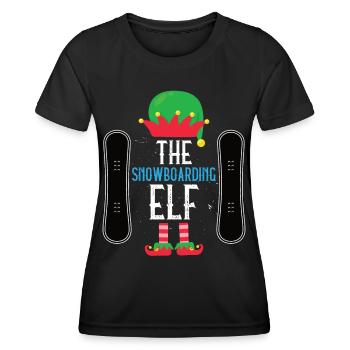 Snowboarder The Snowboarding Elf Sports d’hiver - T-shirt sport Femme - noir - Devant - AI Model Female 172 light (172cm)