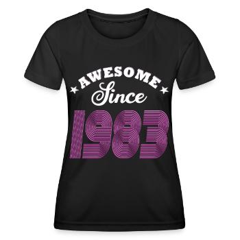 40th birthday born 1983 Awesome Since 1983 - Women's Functional T-Shirt - black - Front - AI Model Female 172 light (172cm)