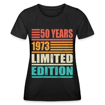 50th birthday Born 1973 Limited Edition - Women's Functional T-Shirt - black - Front - AI Model Female 172 light (172cm)