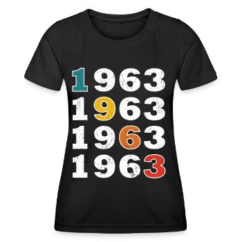 60th birthday Born 1963 Retro Vintage Style - Women's Functional T-Shirt - black - Front - AI Model Female 172 light (172cm)