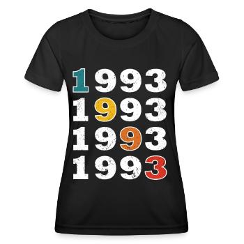 30ème anniversaire vintage 1993 Retro Vintage Style - T-shirt sport Femme - noir - Devant - AI Model Female 172 light (172cm)