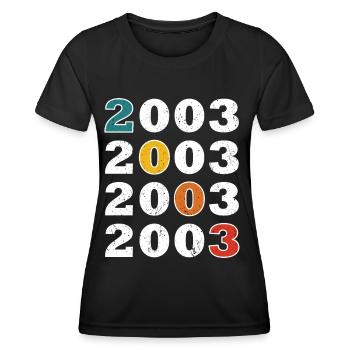 20th birthday vintage 2003 Retro Vintage Style - Women's Functional T-Shirt - black - Front - AI Model Female 172 light (172cm)