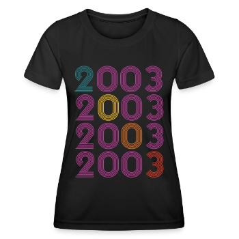 20th birthday vintage 2003 Retro Vintage Style - Women's Functional T-Shirt - black - Front - AI Model Female 172 light (172cm)