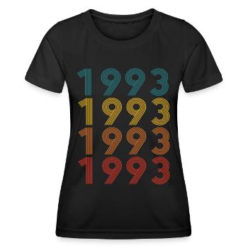 30ème anniversaire vintage 1993 Retro Vintage Style - T-shirt sport Femme - noir - Devant - AI Model Female 172 light (172cm)