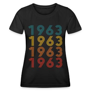 60th birthday Born 1963 Retro Vintage Style - Women's Functional T-Shirt - black - Front - AI Model Female 172 light (172cm)