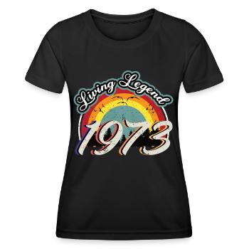 50th birthday born 1973 Living Legend 1973 - Women's Functional T-Shirt - black - Front - AI Model Female 172 light (172cm)