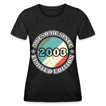 20. Geburtstag Awesome Since 2003 Limited Edition - Frauen Funktions-T-Shirt - Schwarz - Vorne - AI Model Female 172 light (172cm)