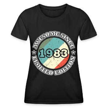 40th Anniversary Awesome Since 1983 Limited Edition - T-shirt sport Femme - noir - Devant - AI Model Female 172 light (172cm)
