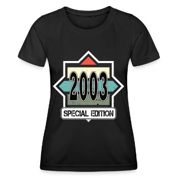 20. Geburtstag Jahrgang 2003 Special Edition - Frauen Funktions-T-Shirt - Schwarz - Vorne - AI Model Female 172 light (172cm)