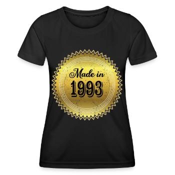 30e anniversaire Fabriqué en 1993 Né en 1993 - T-shirt sport Femme - noir - Devant - AI Model Female 172 light (172cm)