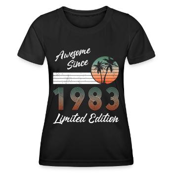 40th Anniversary Awesome Since 1983 Limited Edition - T-shirt sport Femme - noir - Devant - AI Model Female 172 light (172cm)
