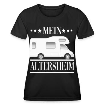 Camping Wohnmobil Altersheim Reisen Wohnwagen - Frauen Funktions-T-Shirt - Schwarz - Vorne - AI Model Female 172 light (172cm)