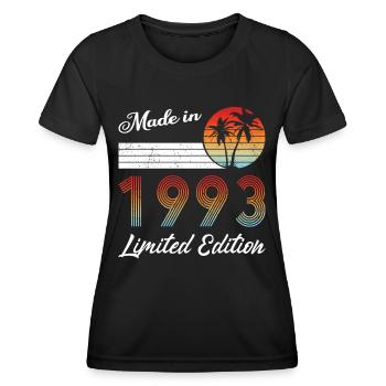 30e anniversaire Made in 1993 édition limitée - T-shirt sport Femme - noir - Devant - AI Model Female 172 light (172cm)