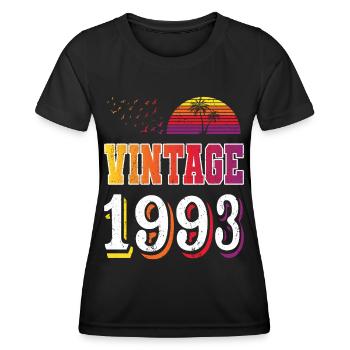 30th birthday vintage 1993 born 1993 - Women's Functional T-Shirt - black - Front - AI Model Female 172 light (172cm)