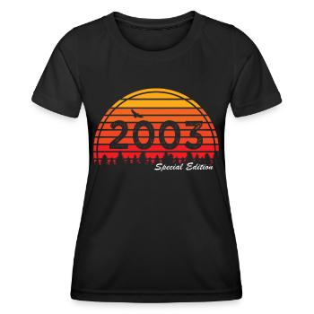20. Geburtstag Special Edition 2003 - Frauen Funktions-T-Shirt - Schwarz - Vorne - AI Model Female 172 light (172cm)