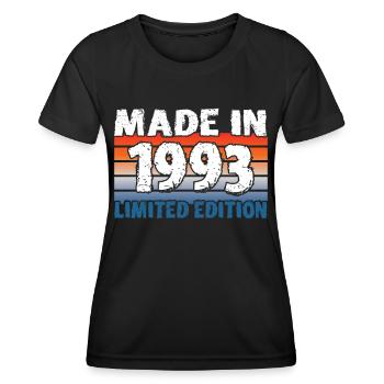 30e anniversaire Made in 1993 édition limitée - T-shirt sport Femme - noir - Devant - AI Model Female 172 light (172cm)