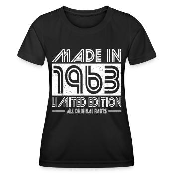 60e anniversaire Made in 1963 Edition limitée - T-shirt sport Femme - noir - Devant - AI Model Female 172 light (172cm)