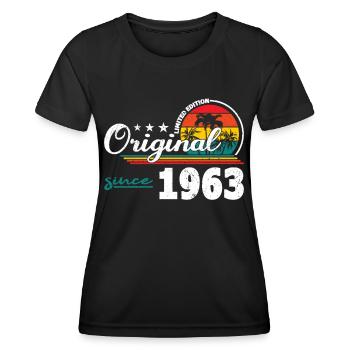 60th Birthday Vintage 1963 Original Since 1963 - Women's Functional T-Shirt - black - Front - AI Model Female 172 light (172cm)