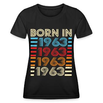 60e anniversaire né en 1963 né en 1963 - T-shirt sport Femme - noir - Devant - AI Model Female 172 light (172cm)