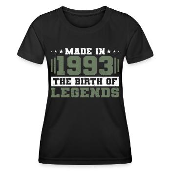30e anniversaire Made in 1993 La naissance des légendes - T-shirt sport Femme - noir - Devant - AI Model Female 172 light (172cm)