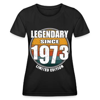 50. Geburtstag Jahrgang 1973 Legendary Since 1973 - Frauen Funktions-T-Shirt - Schwarz - Vorne - AI Model Female 172 light (172cm)