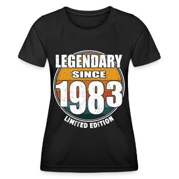 40e anniversaire né en 1983 Légendaire depuis 1983 - T-shirt sport Femme - noir - Devant - AI Model Female 172 light (172cm)