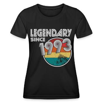 30e anniversaire né en 1993 Légendaire depuis 1993 - T-shirt sport Femme - noir - Devant - AI Model Female 172 light (172cm)