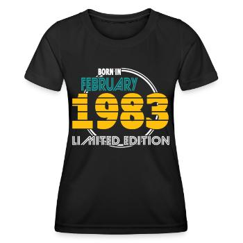 40. Geburtstag Jahrgang 1983 Born in February 1983 - Frauen Funktions-T-Shirt - Schwarz - Vorne - AI Model Female 172 light (172cm)