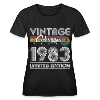 40th Birthday Vintage 1983 Classic 1983 - Women's Functional T-Shirt - black - Front - AI Model Female 172 light (172cm)