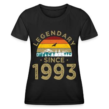 30e anniversaire né en 1993 Légendaire depuis 1993 - T-shirt sport Femme - noir - Devant - AI Model Female 172 light (172cm)
