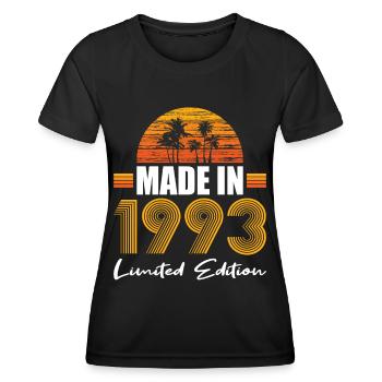 30e anniversaire Made in 1993 édition limitée - T-shirt sport Femme - noir - Devant - AI Model Female 172 light (172cm)