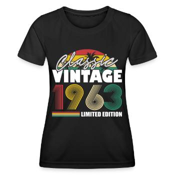 60th birthday born 1963 Classic Vintage 1963 - Women's Functional T-Shirt - black - Front - AI Model Female 172 light (172cm)