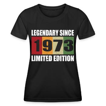 50. Geburtstag Jahrgang 1973 Legendary Since 1973 - Frauen Funktions-T-Shirt - Schwarz - Vorne - AI Model Female 172 light (172cm)