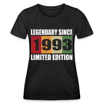30e anniversaire né en 1993 Légendaire depuis 1993 - T-shirt sport Femme - noir - Devant - AI Model Female 172 light (172cm)